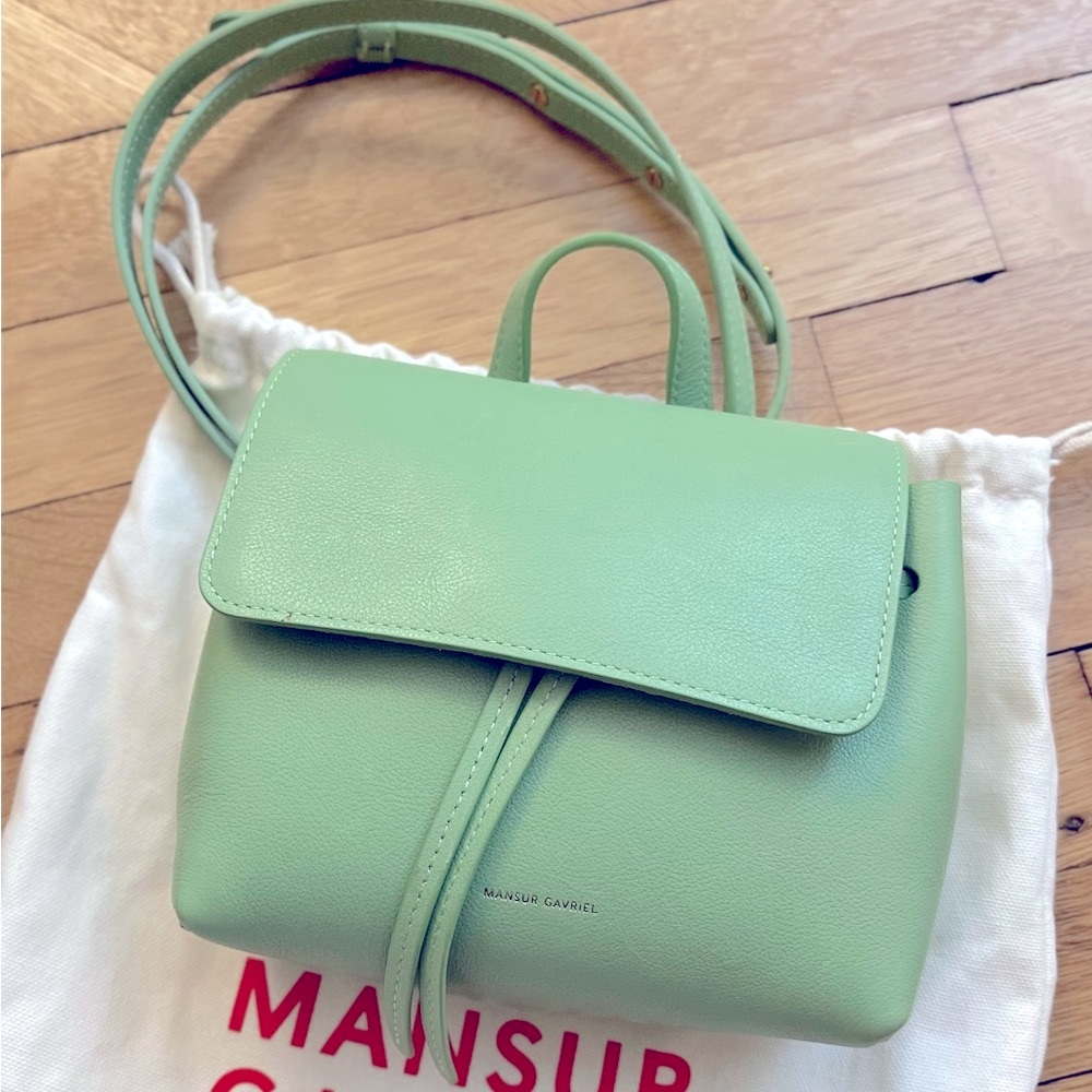 Mansur Gavriel Mini Lady Bag in pristine condition light green
